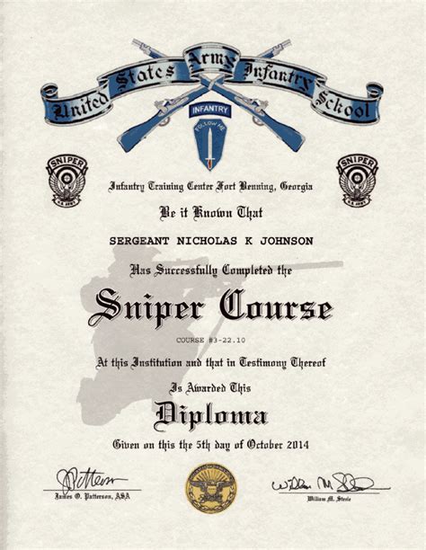 Army Sniper Diploma